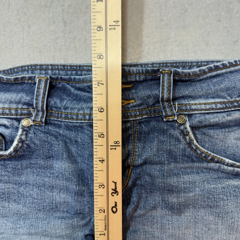 dELiA*s Riley Denim Shorts Women 5/6 Blue‎ Good Low Rise Double Button Stretch